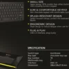 Micropack K2208 Wired USB Mini Keyboard - Black
