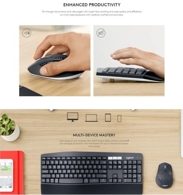 my-11134208-7r98u-lwdsn9g4te2877.jpg Logitech MK850 Multi-Device Performance 2.4GHz Wireless Keyboard and Mouse Combo | Bluetooth | Curved Keyframes