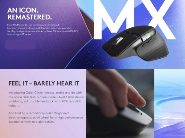 Logitech MX Master 3S Performance Wireless Mouse with Quiet Clicks | MagSpeed Scrolling | All-Day Comfort