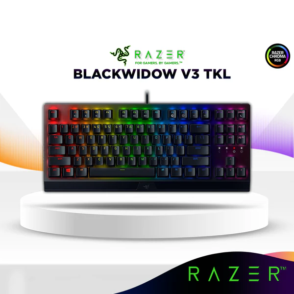 shopify_bf428e93-5320-4945-bbf9-28facc7e240d.webp Razer Blackwidow V3 TKL Tenkeyless Wired Gaming Keyboard | TKL | Chroma RGB | 80 Million Keystroke Lifespan | Mechanical