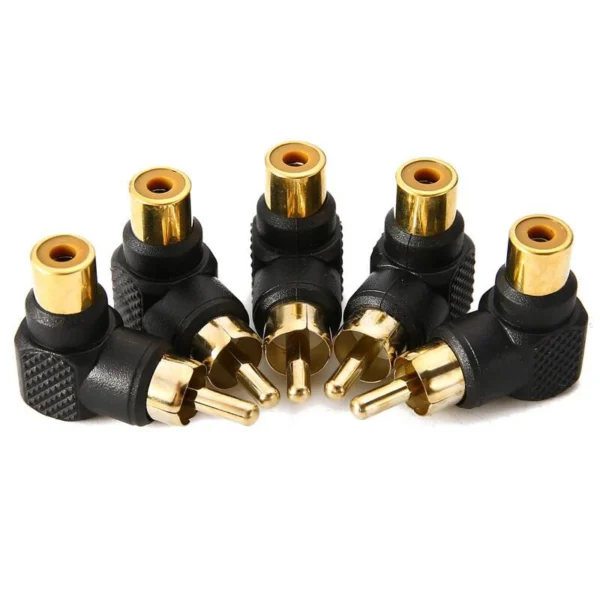 RCA Right Angle Adapter Male to Female Audio Video Cable Connector
