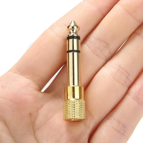Audio 6.35mm stereo plug to 3.5mm stereo jack Connector Convertor Adapter Gold-plated