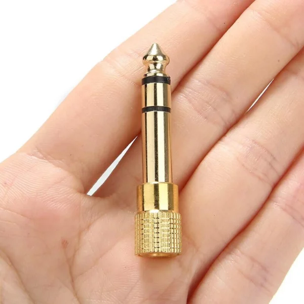 Audio 6.35mm stereo plug to 3.5mm stereo jack Connector Convertor Adapter Gold-plated