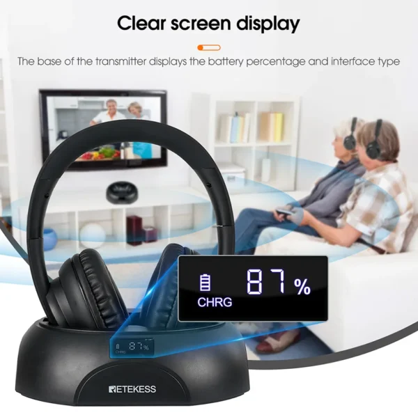 S324317101173486daf0adf3c95b470d0t.webp RETEKESS TA006 Wireless Headphones for TV Watching Rechargeable Headset with Transmitter