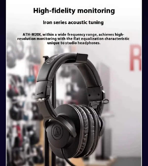 S647ebe93176a4bf69450c12ff945c0bav.webp ATH-M20X Closed-Back Studio Headphones 40mm Dynamic Driver Wired Monitor Headset