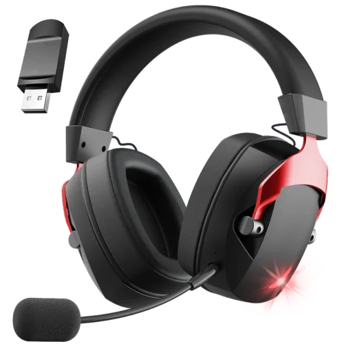 Wireless Gaming Headset 3-in-1 2.4G Bluetooth 3.5mm Wired with Detachable Mic