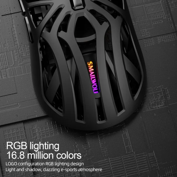 S9e7e3ed999b34a2d949176439ad864b68.webp SmailWolf RS8 Bluetooth 2.4G Wireless Gaming Mouse Lightweight 10000 DPI RGB