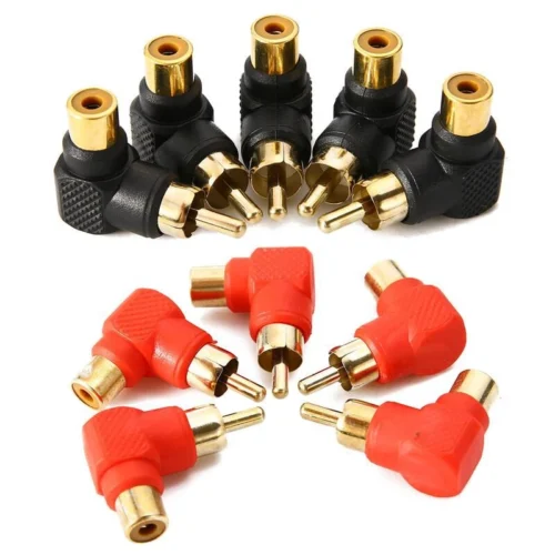 be04d93c81749c1dae24c4476f0619fd.webp RCA Right Angle Adapter Male to Female Audio Video Cable Connector