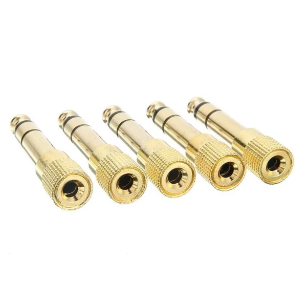 Audio 6.35mm stereo plug to 3.5mm stereo jack Connector Convertor Adapter Gold-plated