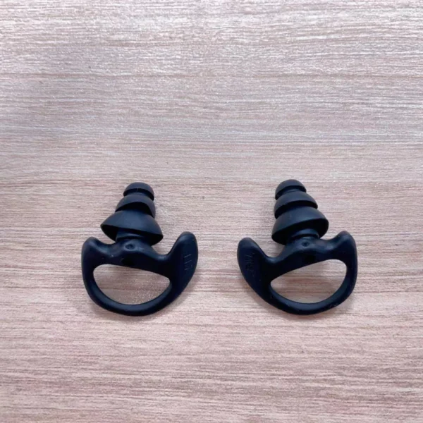M 1 Pair Noise Defender Triple Flanged Earbud for Shooting, Concert, Two-Way Radio Audio Coil Tube - Black