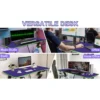 FUSLITE 160cm Gaming Computer Desk Z-Shaped PC Table with Cup Holder Headphone Hook