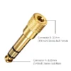 Audio 6.35mm stereo plug to 3.5mm stereo jack Connector Convertor Adapter Gold-plated