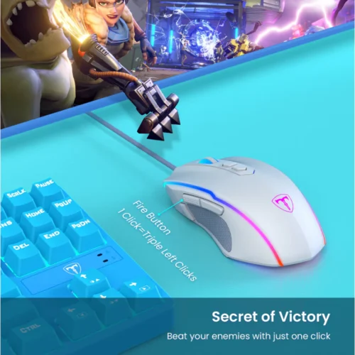 VicTsing T16 Gaming Mouse 7200 DPI 8 Programmable Buttons USB Wired RGB Mouse