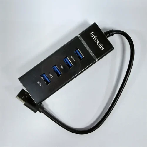 Erlvsoiis 4 Port USB 3.0 Hub High Speed USB Splitter for PC Laptop Desktop