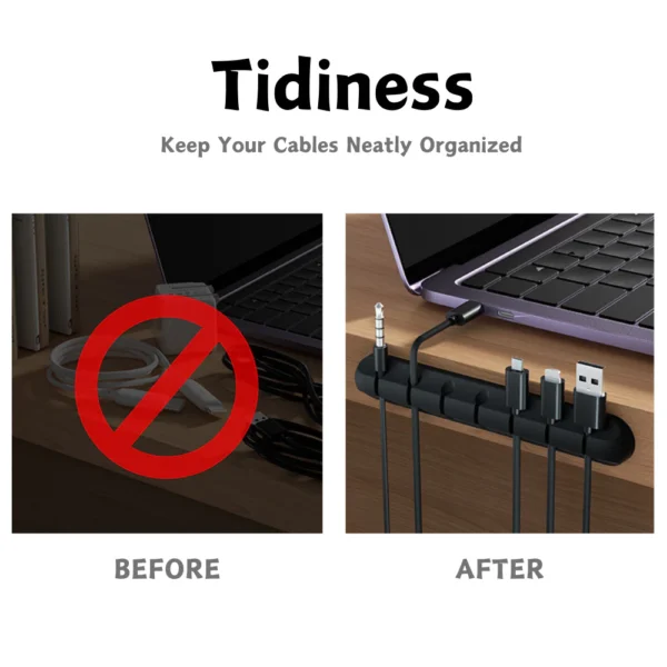 CC01 Desktop Cable Organizer Silicone Wire Clips Cable Holder for Charger USB Cables