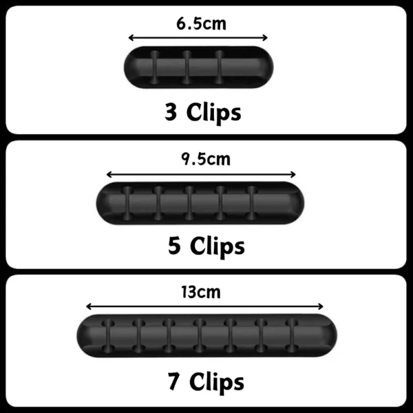 CC01 Desktop Cable Organizer Silicone Wire Clips Cable Holder for Charger USB Cables