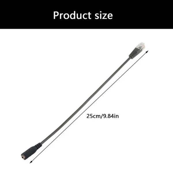 RJ9 4P4C to 3.5mm Audio Adapter Cable for Telephone Headset PC Headphone