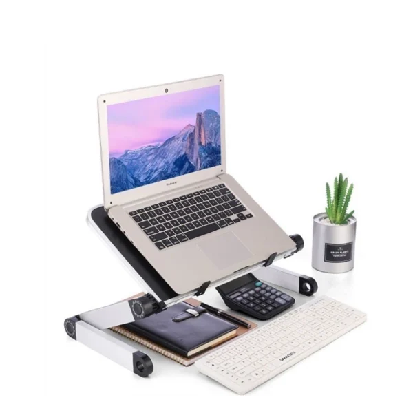 Portable Folding Laptop Bed Desk Adjustable Computer Table for Home Office Black